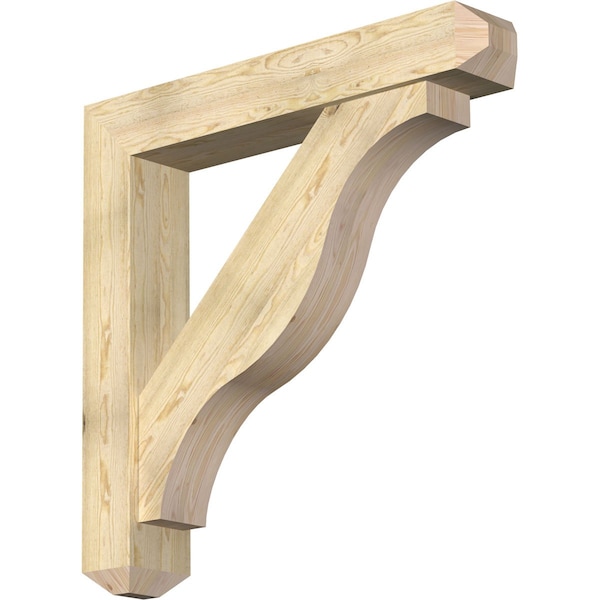Ekena Millwork Funston Craftsman Rough Sawn Bracket w/ Offset Brace, Douglas Fir, 8"W x 46"D x 46"H BKT0806X46X46FST04RDF - main